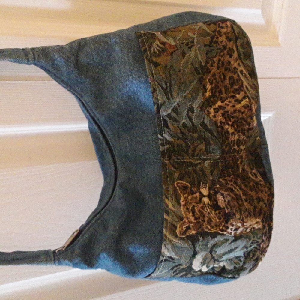 Cute Denim Leopard Purse